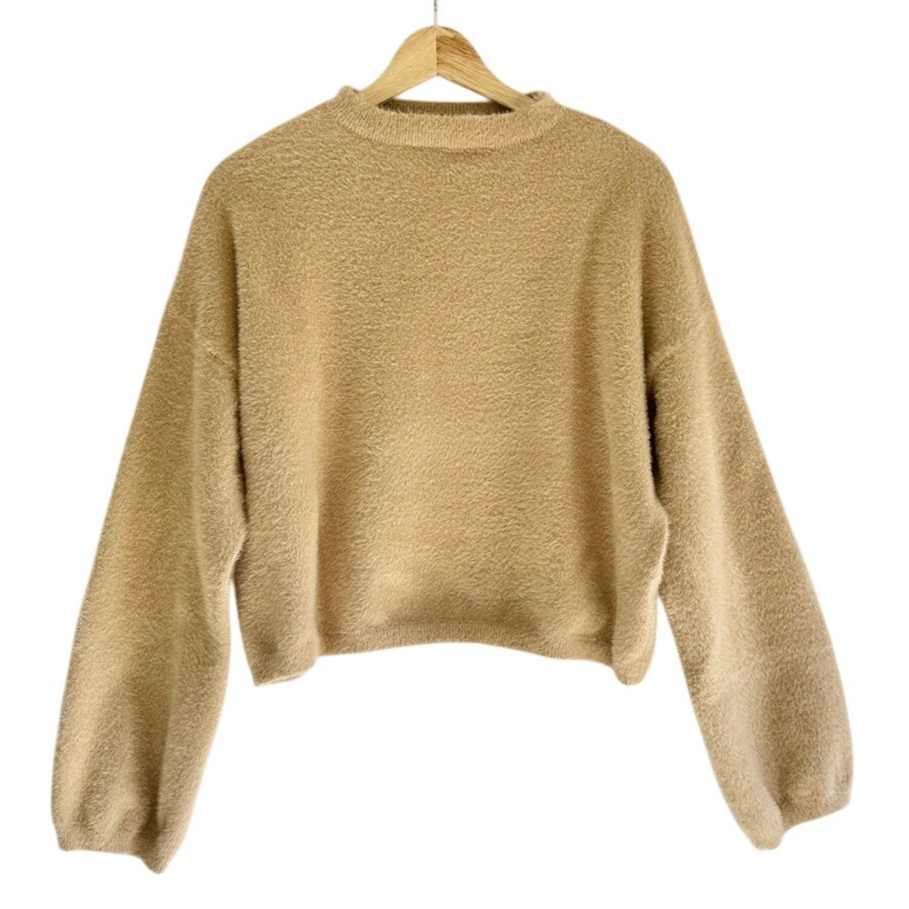 Princess‎ Polly Fuzzy Knit Cropped Sweater - Cozy Pullover Jumper Top Womens